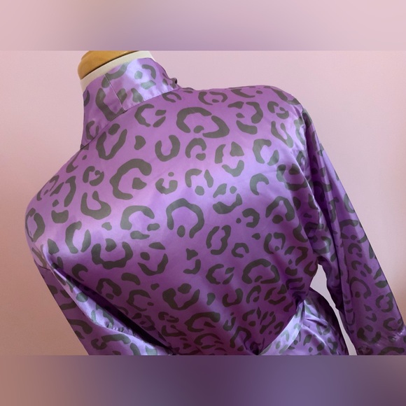La SENZA Satin Robe in Lavender Leopard Print - Picture 4 of 7